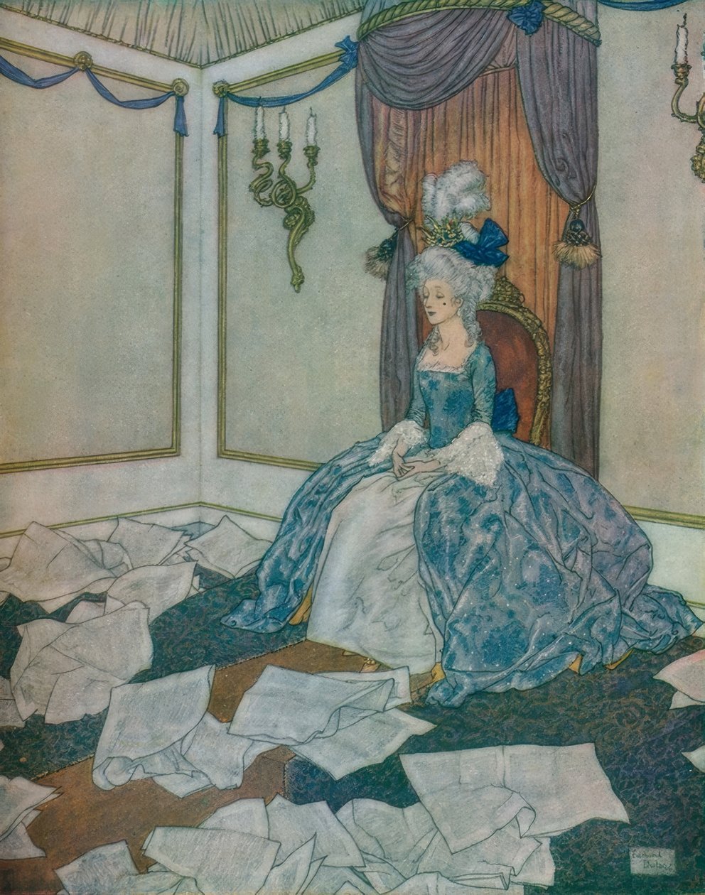 Hon hade läst alla tidningar i världen och ändå glömt dem, så intelligent är hon. av Edmund Dulac