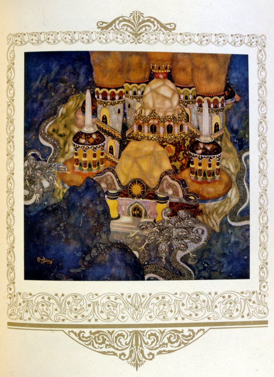 Illustration "Den röda drakens palats. Serbien" av Dulac. 1917. av Edmund Dulac