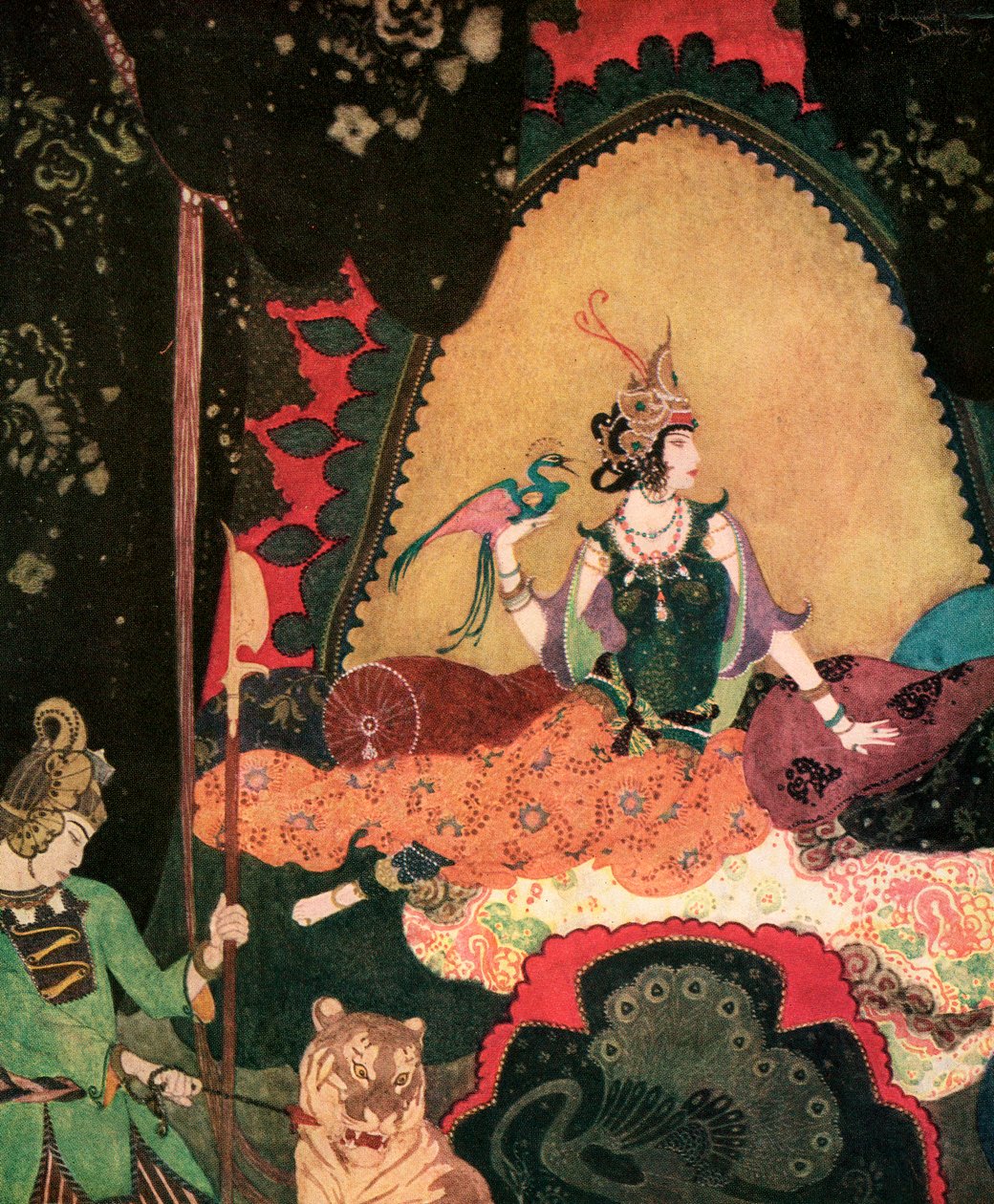 Layla håller en fågel av Edmund Dulac av Edmund Dulac
