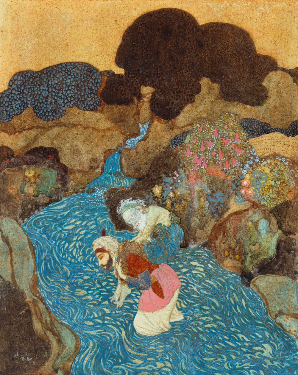 Sjömannen Sindbad och den gamle mannen från havet av Edmund Dulac