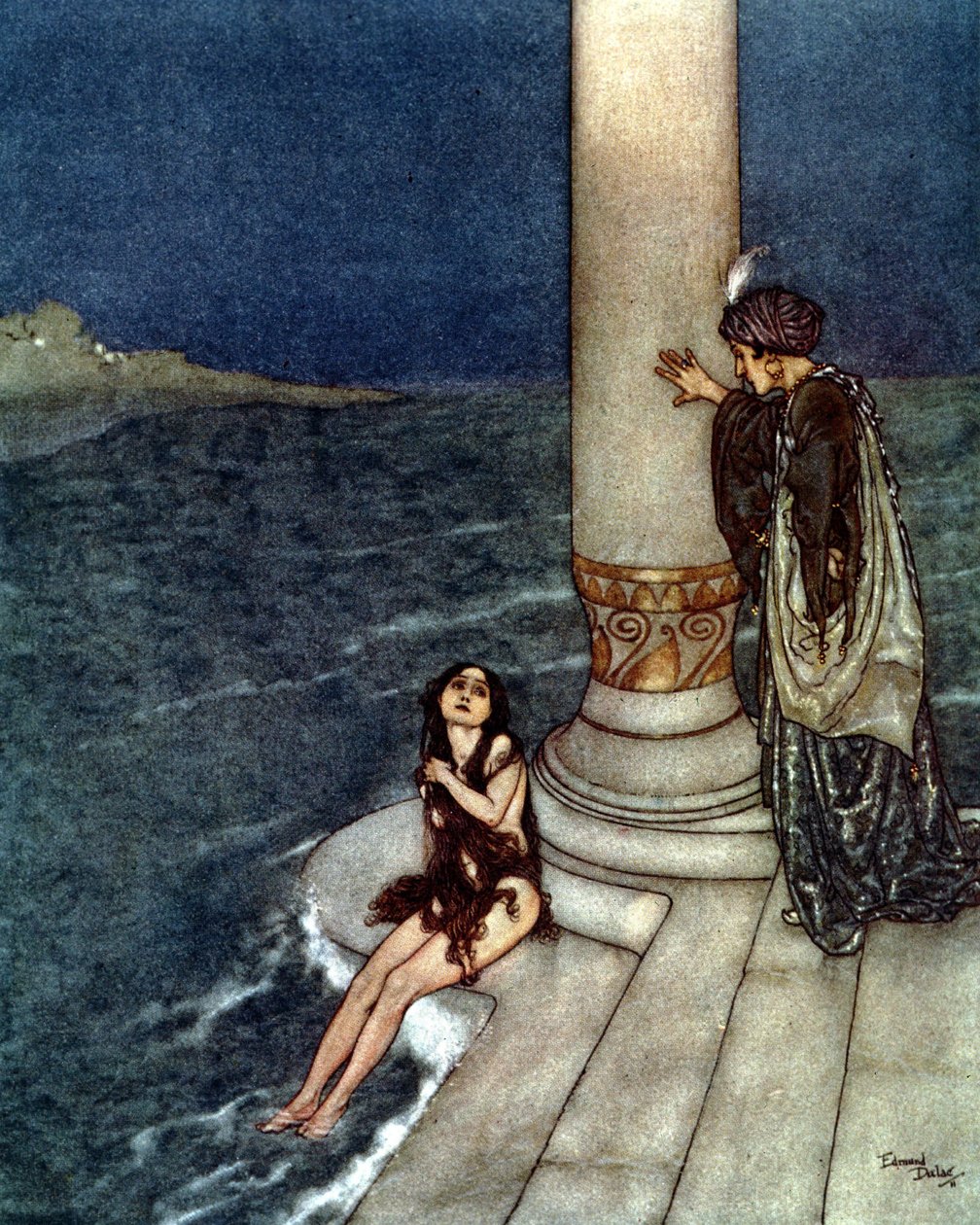 Den lilla sjöjungfrun (litografi) av Edmund Dulac
