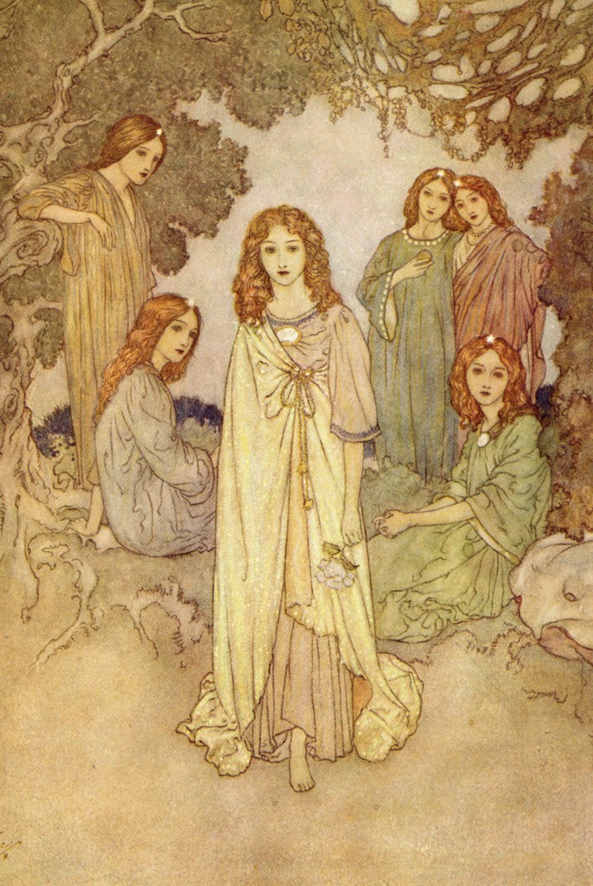 Nymferna, från "Paradisträdgården av Edmund Dulac
