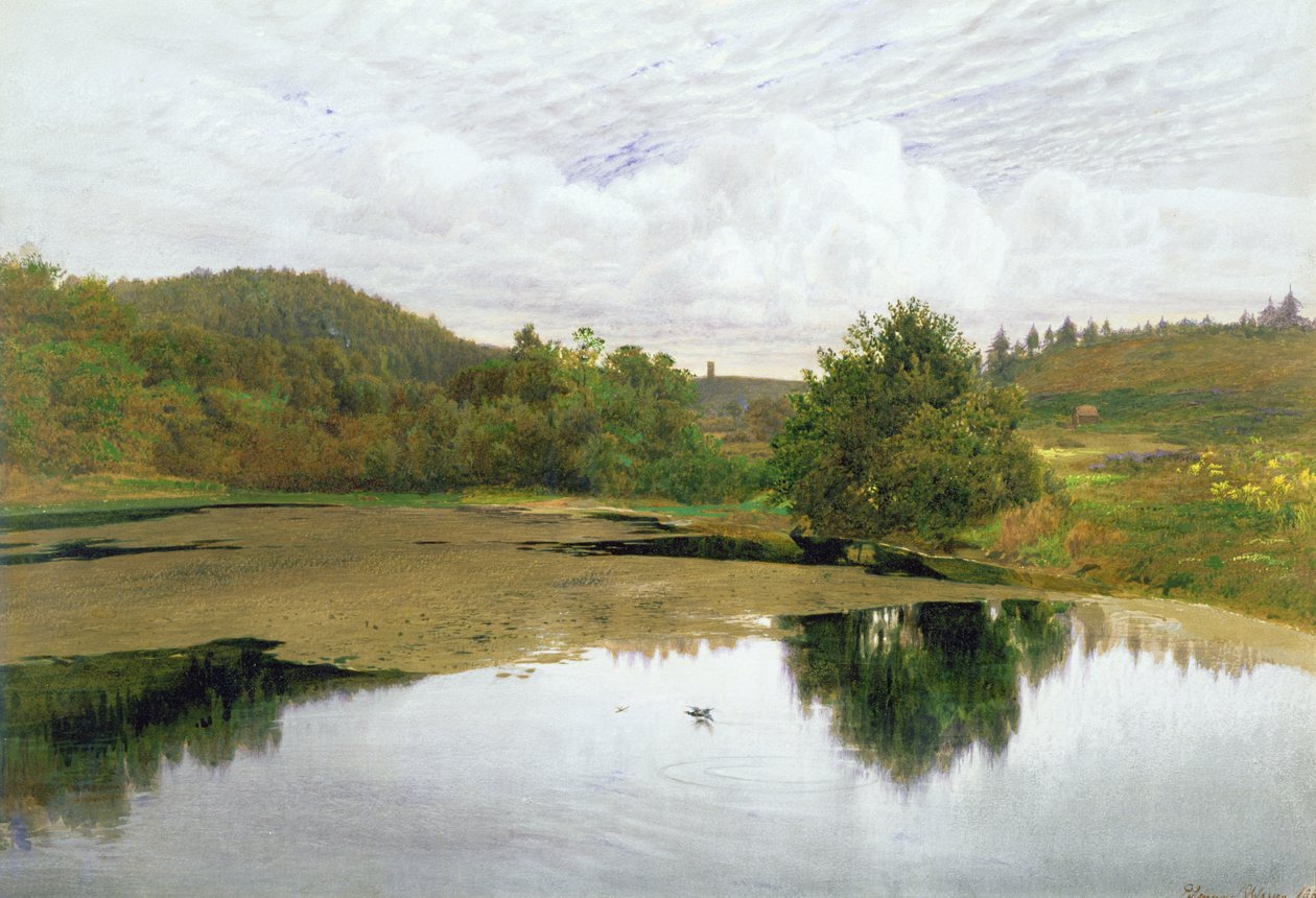 The Pool, 1860 (wc & penna och bläck på papper) av Edmund George Warren