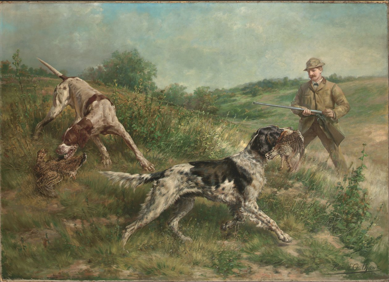 Jakt i ett höglandslandskap av Edmund Henry Osthaus