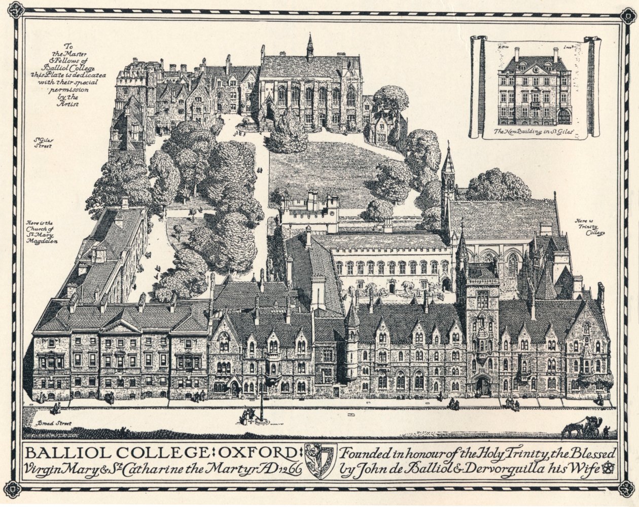 Balliol College, Oxford, 1905 av Edmund Hort New