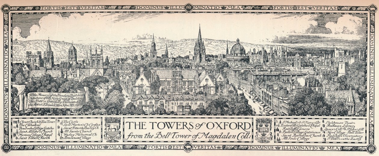 The Towers of Oxford, 1905 av Edmund Hort New