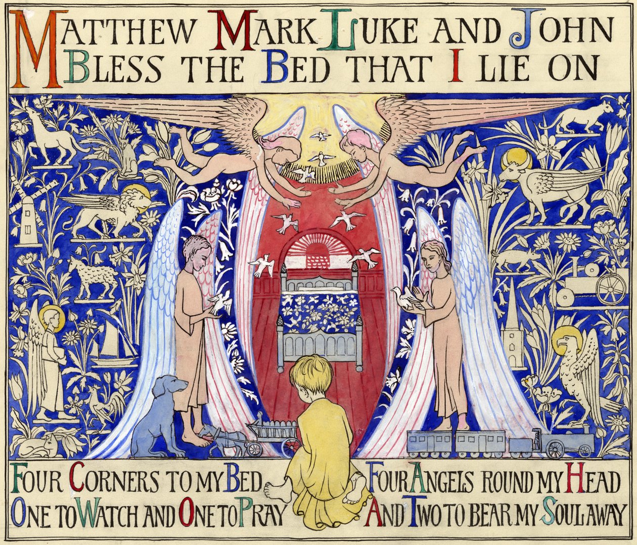 Matthew, Mark, Luke & John, ca 1935 (gouache på papper) av Edmund Hunter