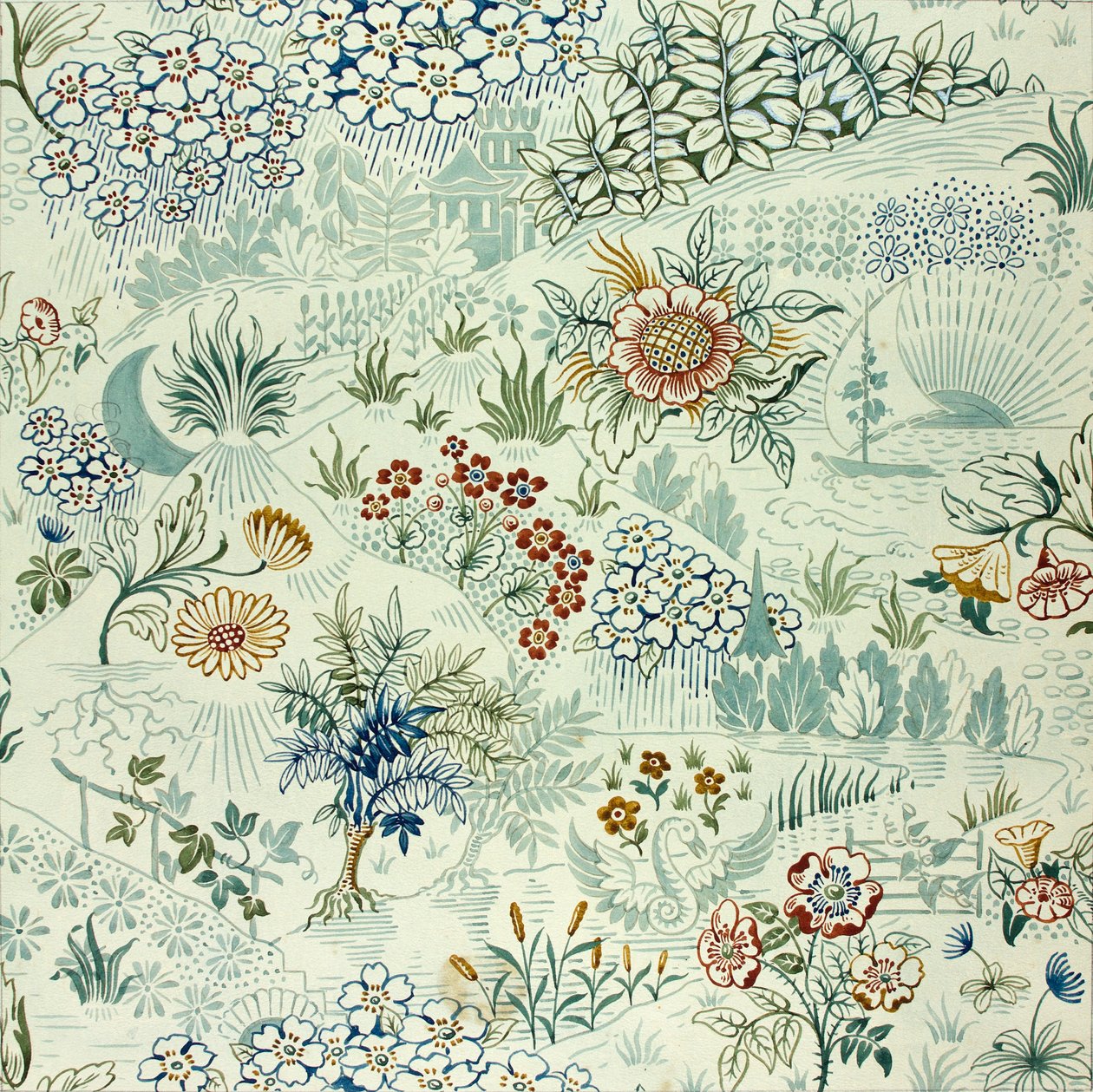 Soluppgång i öst c1895 (gouache på papper) av Edmund Hunter