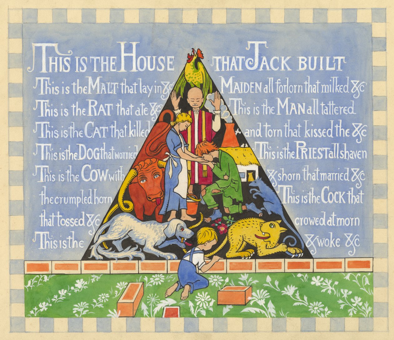 Huset som Jack byggde, ca 1935 (gouache på papper) av Edmund Hunter