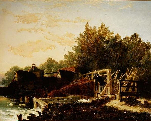 Bucks skadade av översvämning, Mapledurham, Berks, Morning av Edmund John Niemann