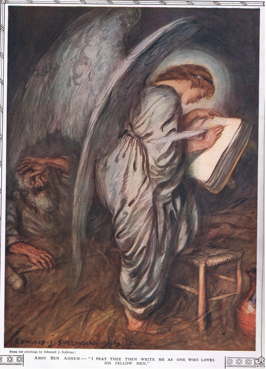 Abou Ben Adhem och ängeln, från "Bibby Annual" publicerad 1917 av Edmund Joseph Sullivan