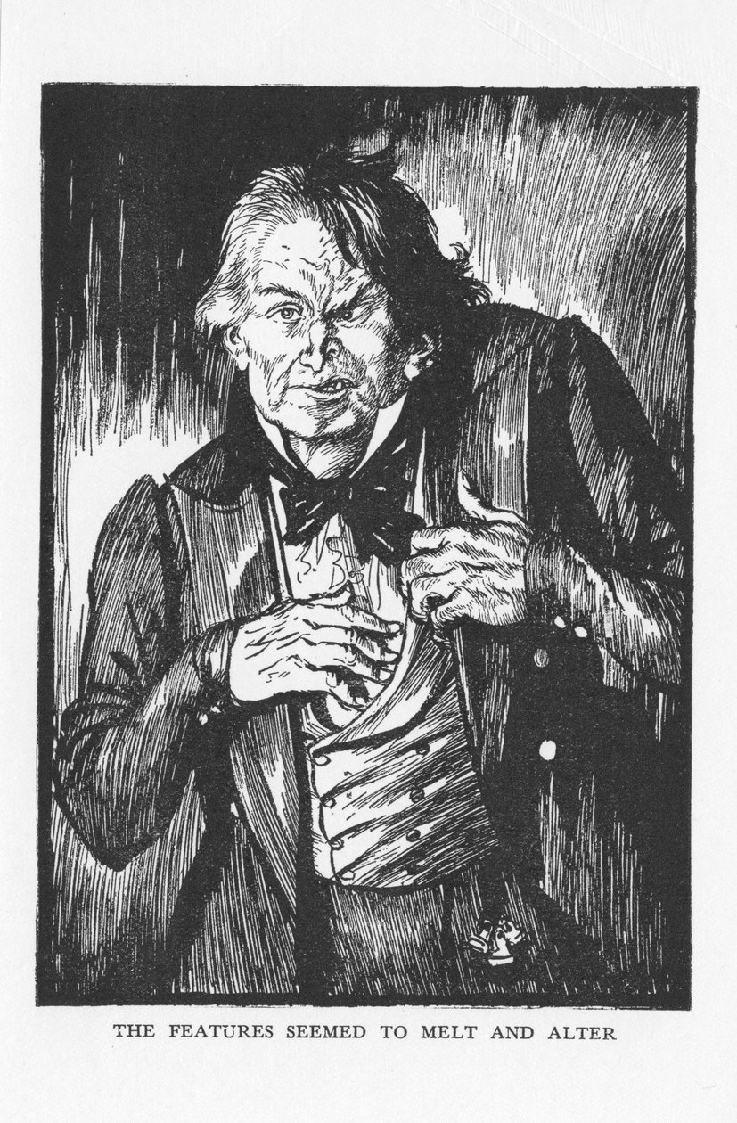 Scen från The Strange Case of Dr Jekyll and Mr Hyde av Robert Louis Stevenson, 1927 av Edmund Joseph Sullivan