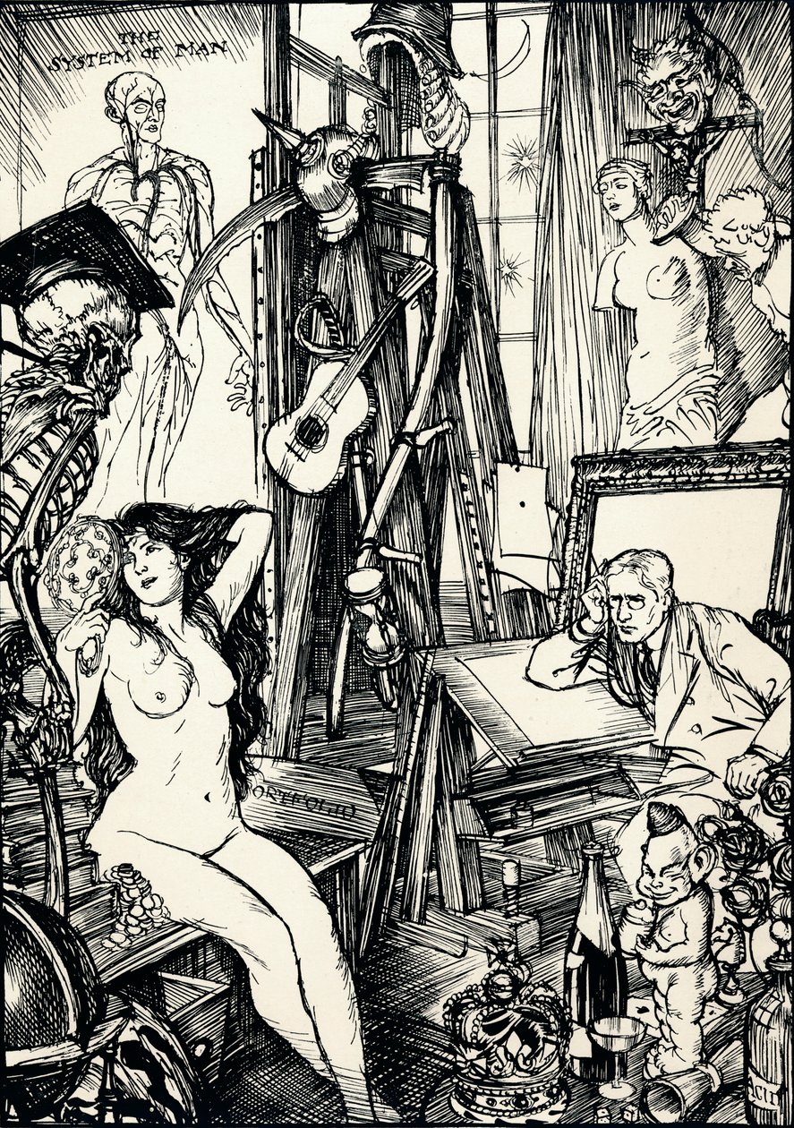 Serietecknaren - Scen VI, c1920 av Edmund Joseph Sullivan