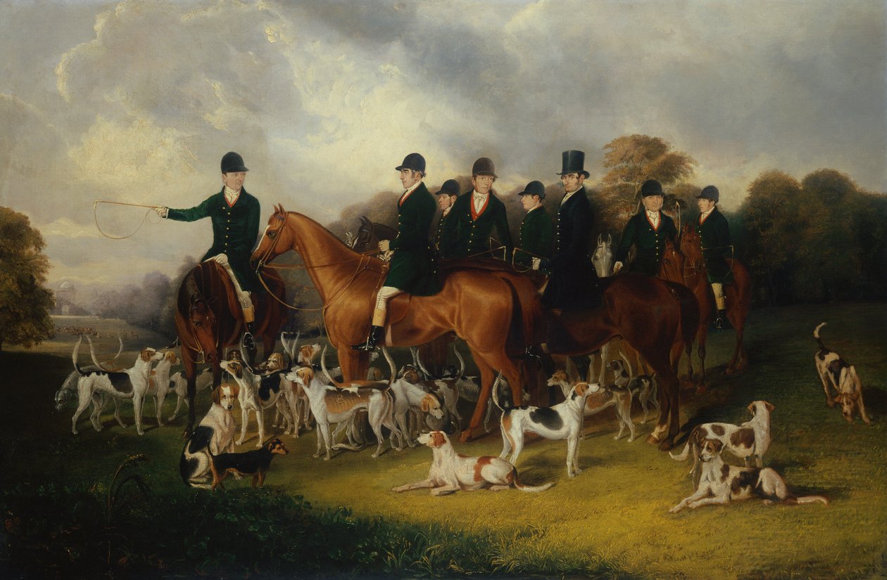 Beaufort-jakten på badminton med W.Long på Wandering Boy (olja på duk) av Edmund Jr Havell