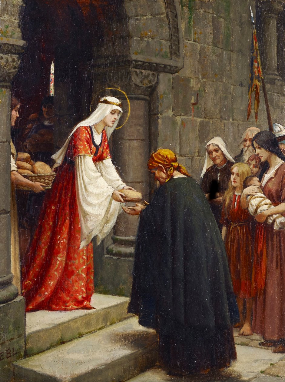 Den heliga Elisabet av Ungerns välgörenhetsorganisation av Edmund Leighton