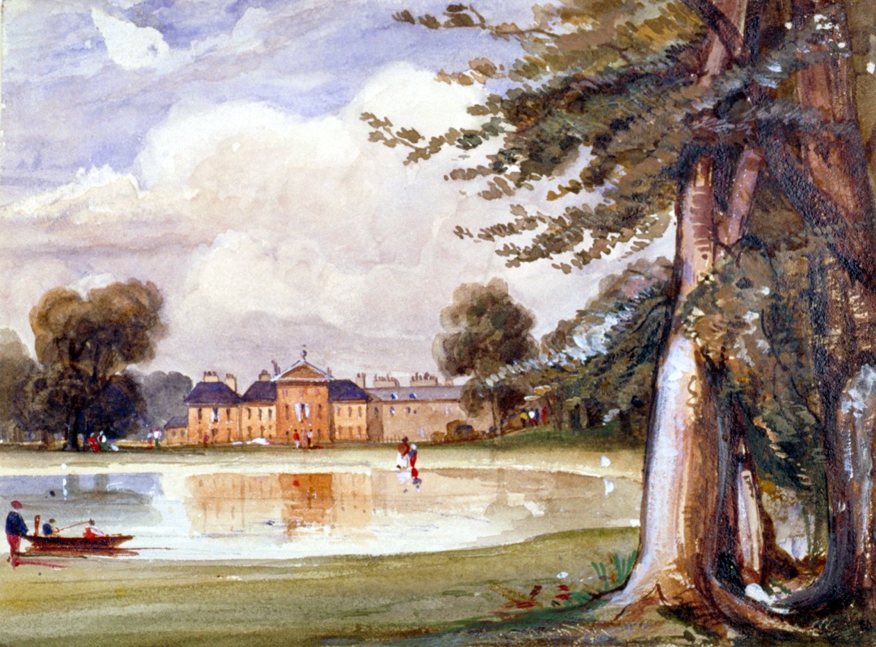 Utsikt över Kensington Palace, Kensington, London, c1840 av Edmund Marks