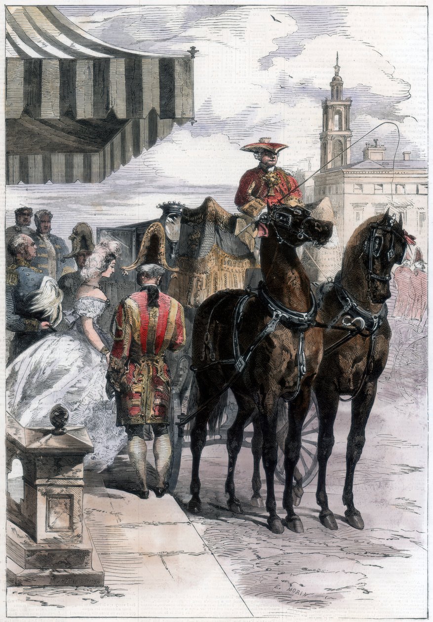 Lady går ut under "The London Season", 1856. av Edmund Morin
