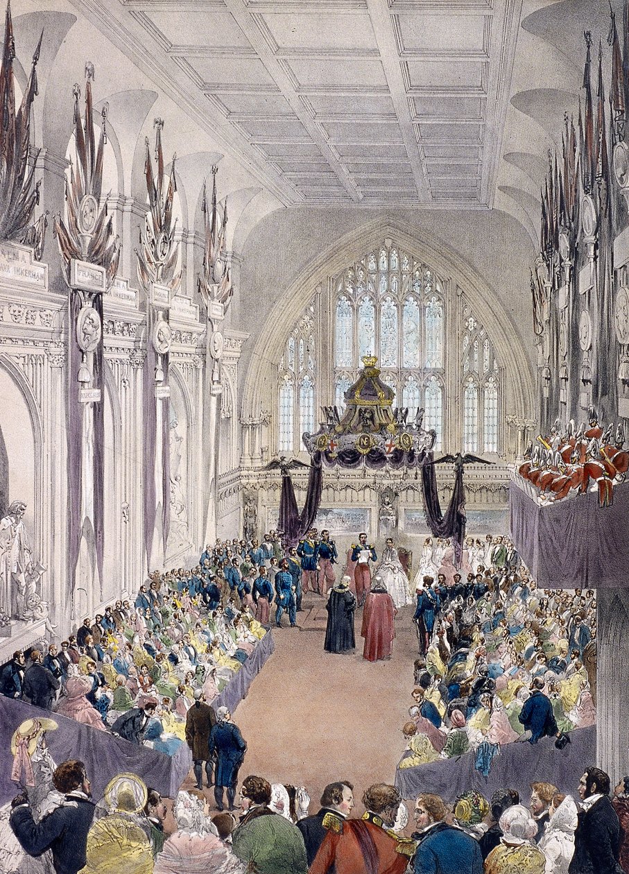 Napoleon III och kejsarinnan Eugenie i Guildhall, London, 1855 av Edmund Morin