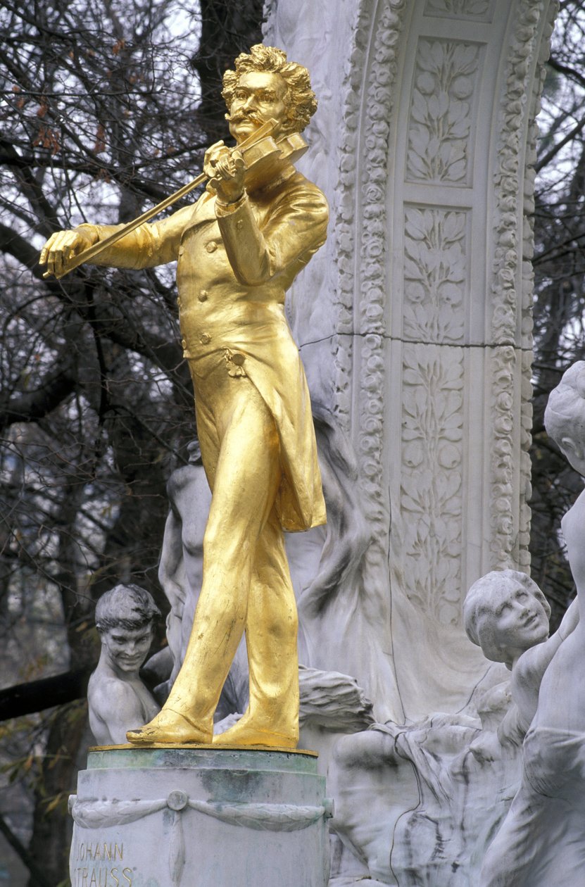 strauss-statyn, wien, österrike av Edmund Ritter von Hellmer