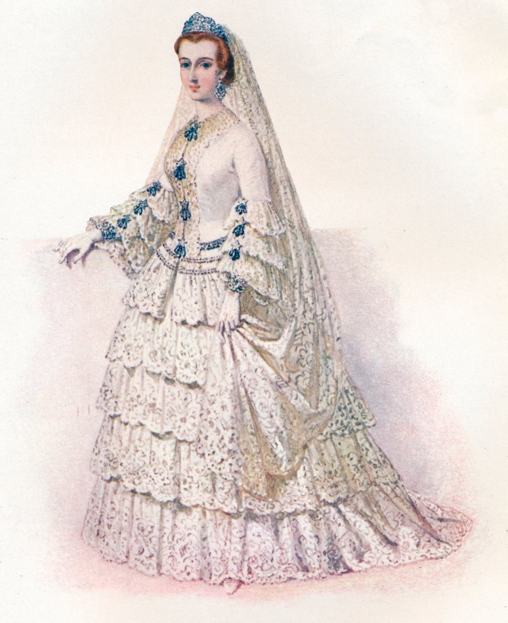 Kejsarinnan Eugenie i sin brudklänning, 1853, 1902 av Edmund Thomas Parris