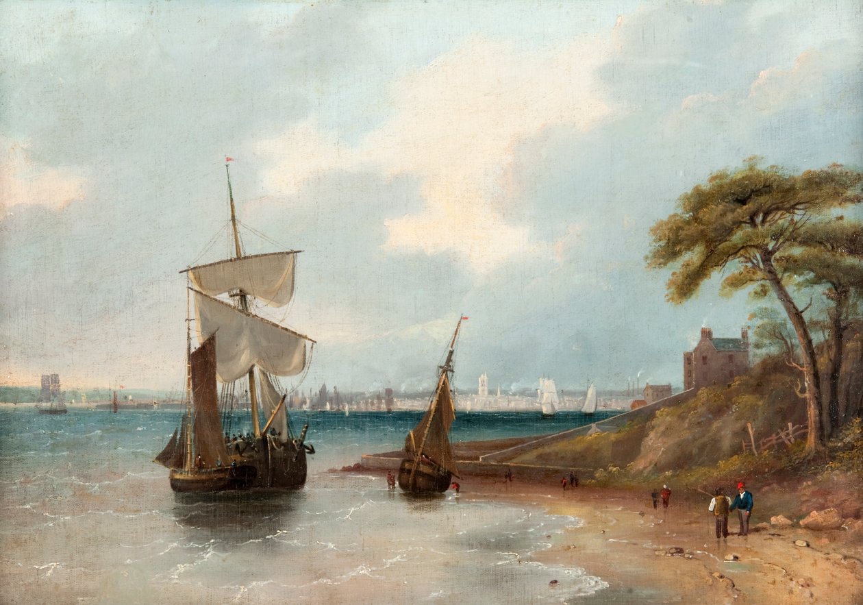 Dundee from the East, ca 1830 (olja på duk) av Edmund Thornton Crawford