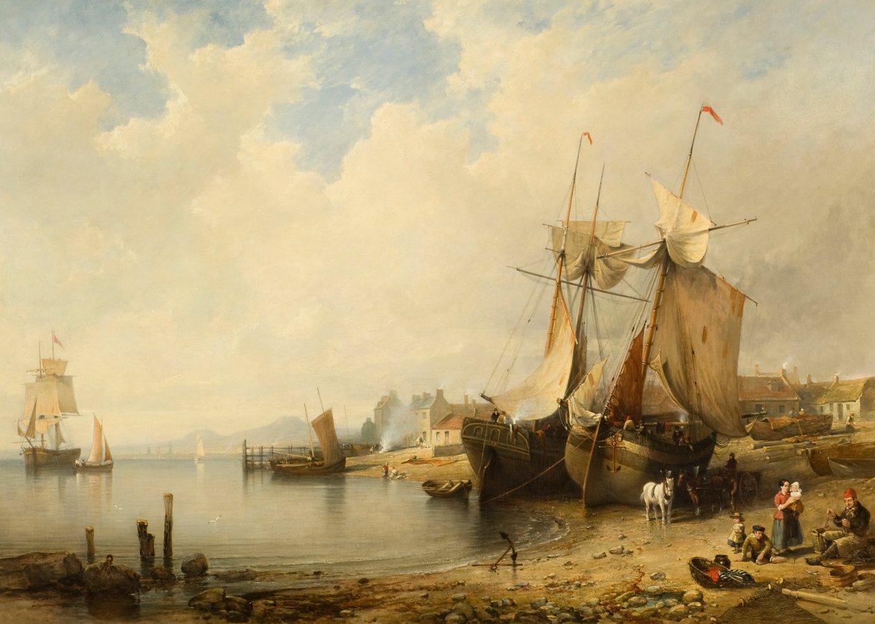 Ebb Tide: Dundee från Broughty Ferry av Edmund Thornton Crawford