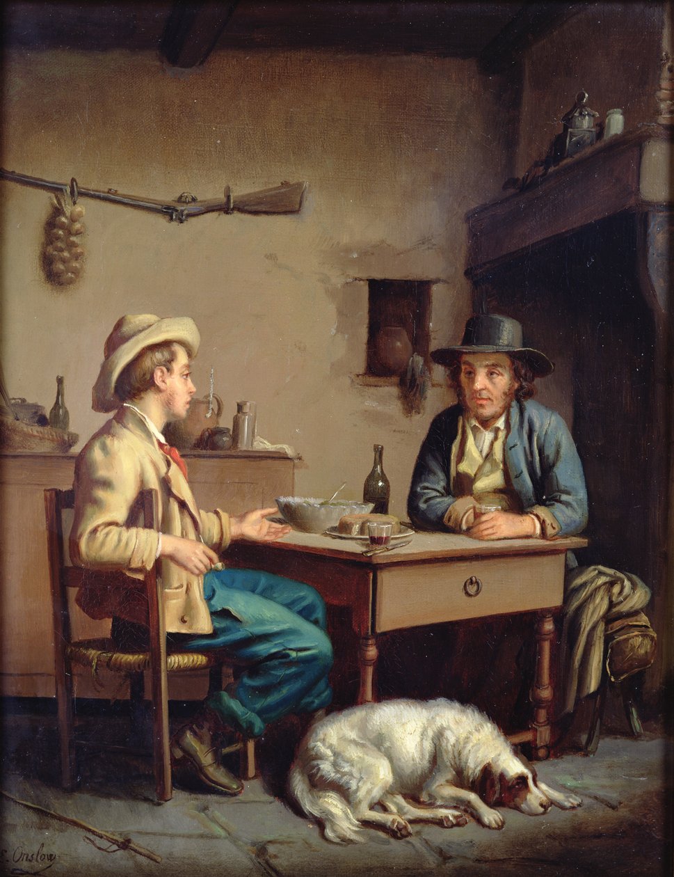 Interiör av en bondstuga, c.1903 av Edouard Amable Onslow