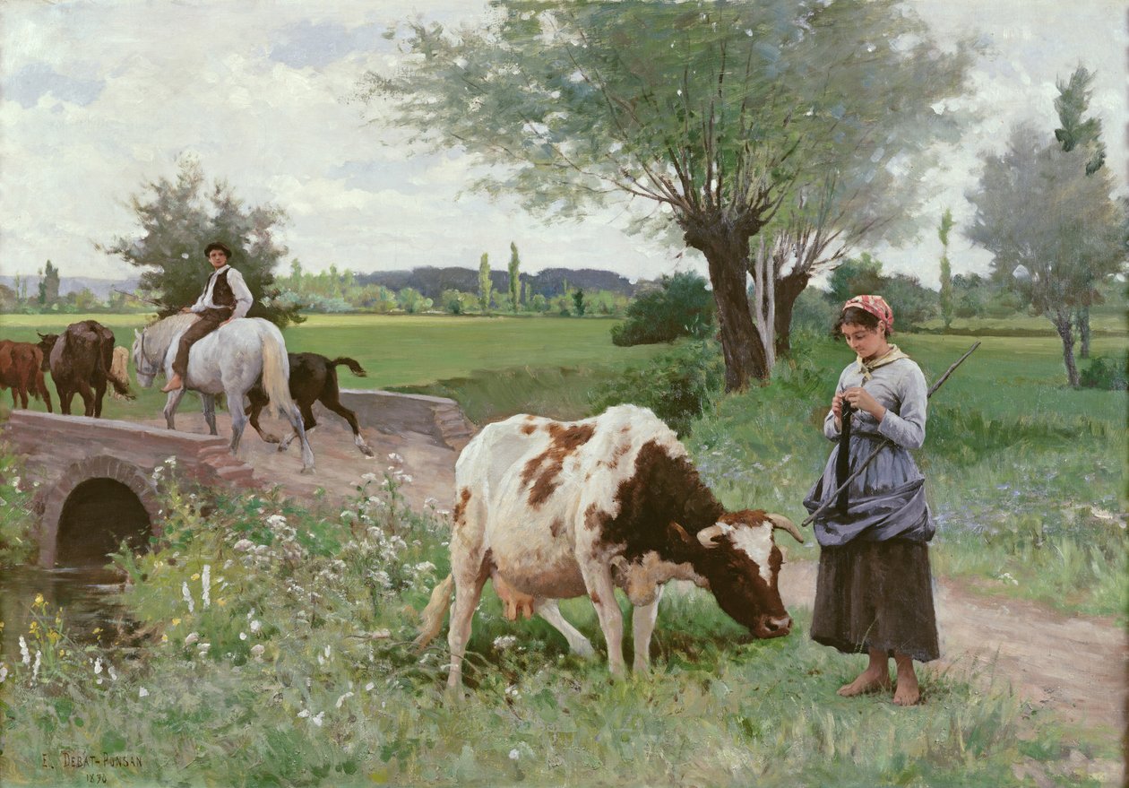 Den välskötta kon, 1890 av Edouard Debat Ponsan