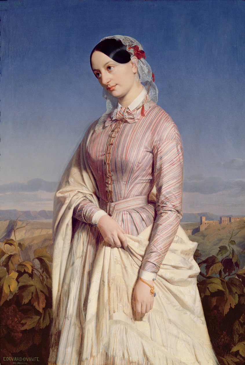 Porträtt av en kvinna, ca 1846 av Edouard Louis Dubufe