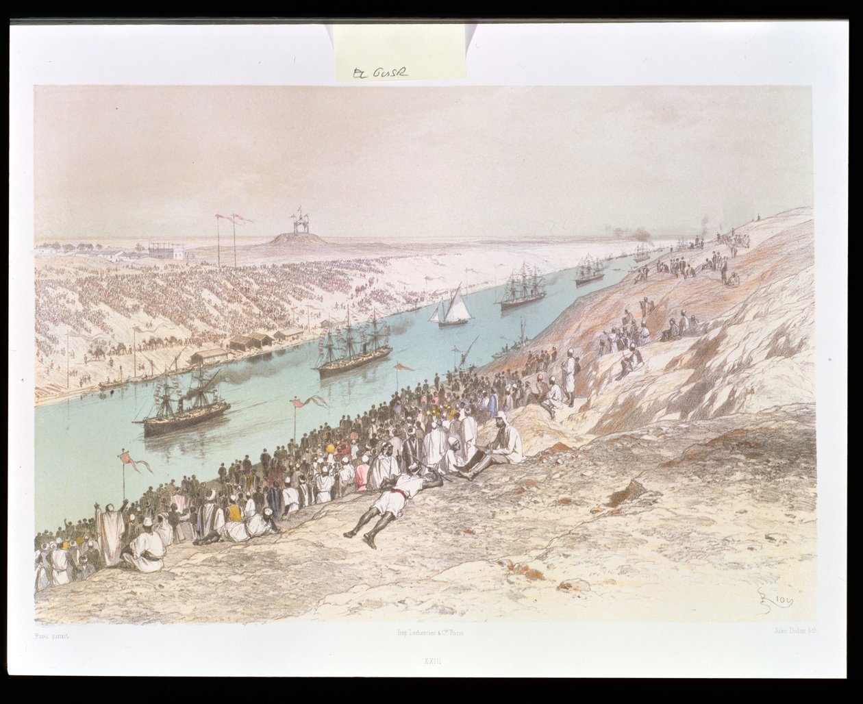 Invigningsprocessionen av Suezkanalen vid El-Guisr 1865, från 