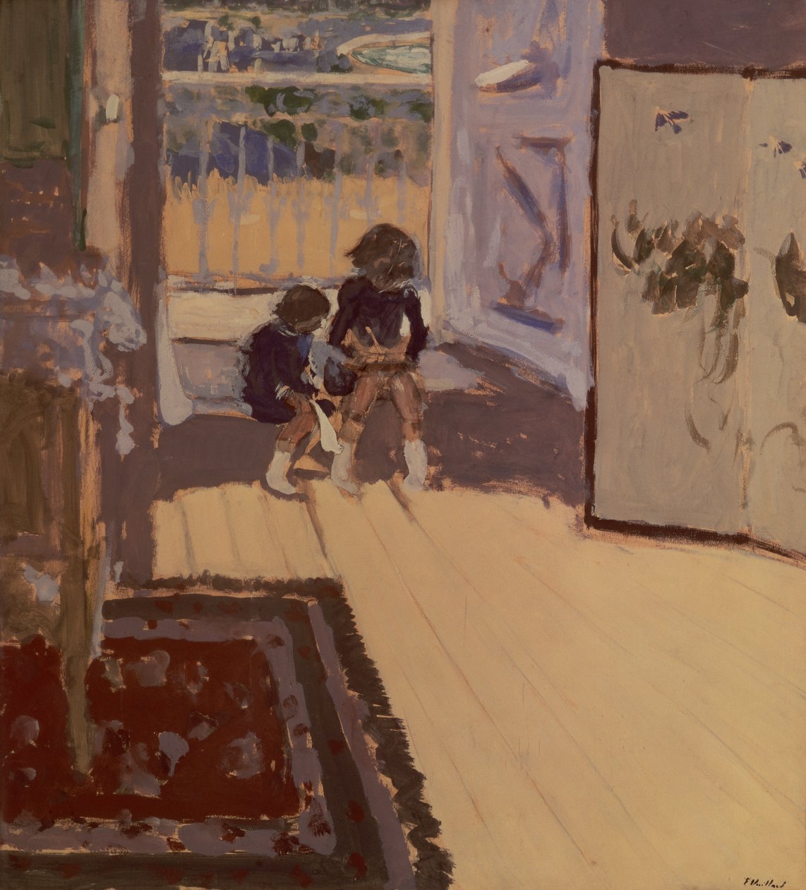 Barn i ett rum, 1893 (olja på kartong) av Edouard Vuillard