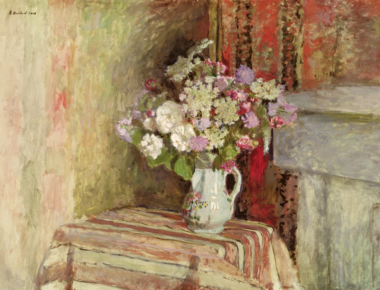 Blommor i en vas, 1905 (olja på kartong) av Edouard Vuillard
