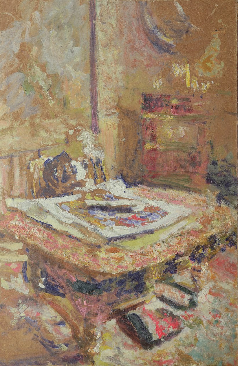 Interiör, ca 1906 (olja på kort) av Edouard Vuillard