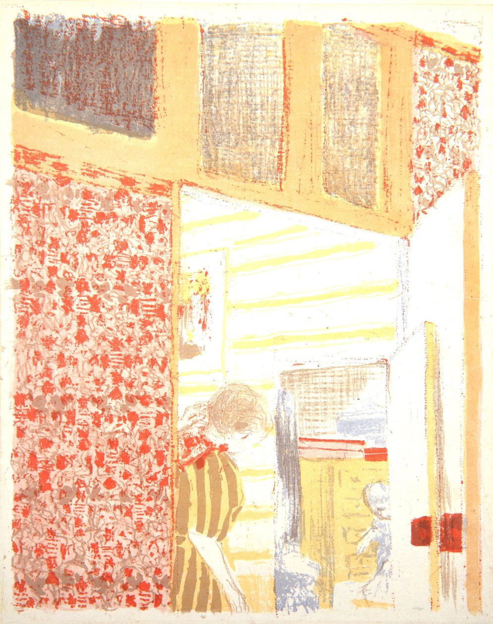 Interiör med rosa tapet III, 1899 av Edouard Vuillard