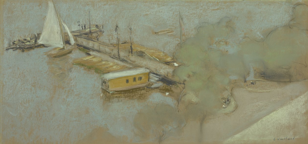 Brygga på Aussenalster, 1913 (pastell på kort) av Edouard Vuillard