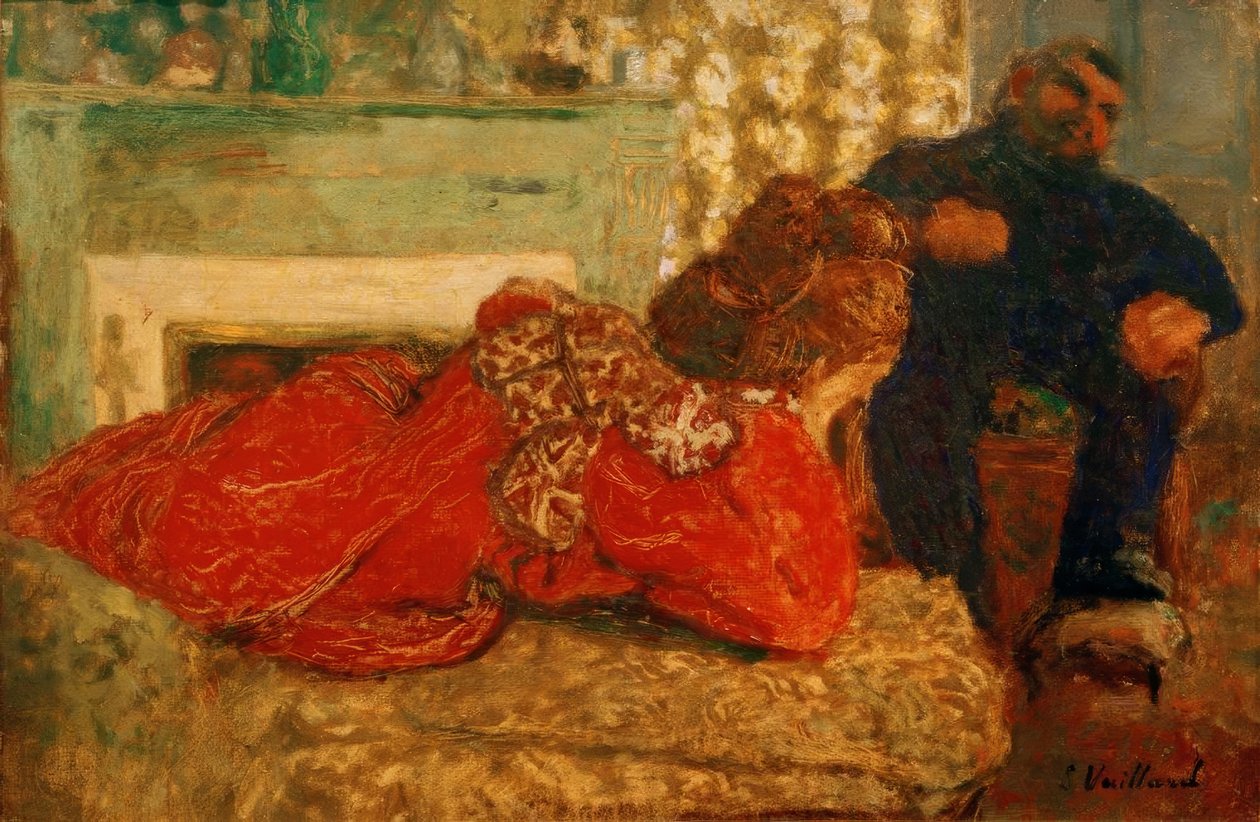 Den röda morgonrocken av Edouard Vuillard