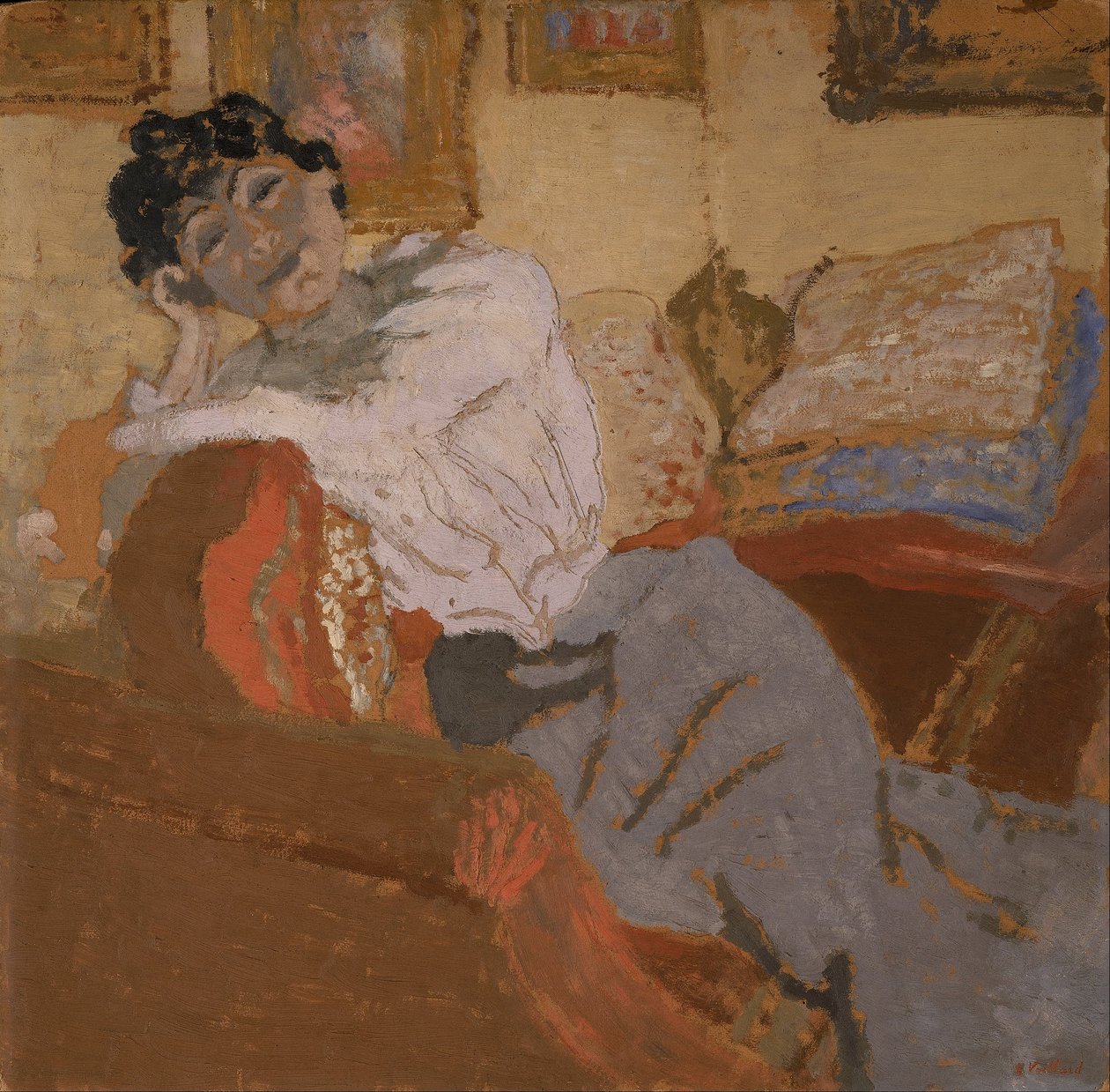 Madame Hessel au Sofa (Madame Hessel on the Sofa) av Edouard Vuillard