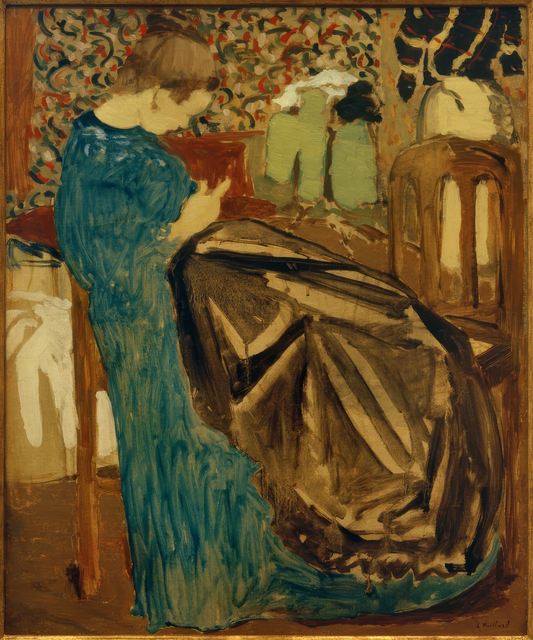 Sömmerska med stort tyg av Edouard Vuillard