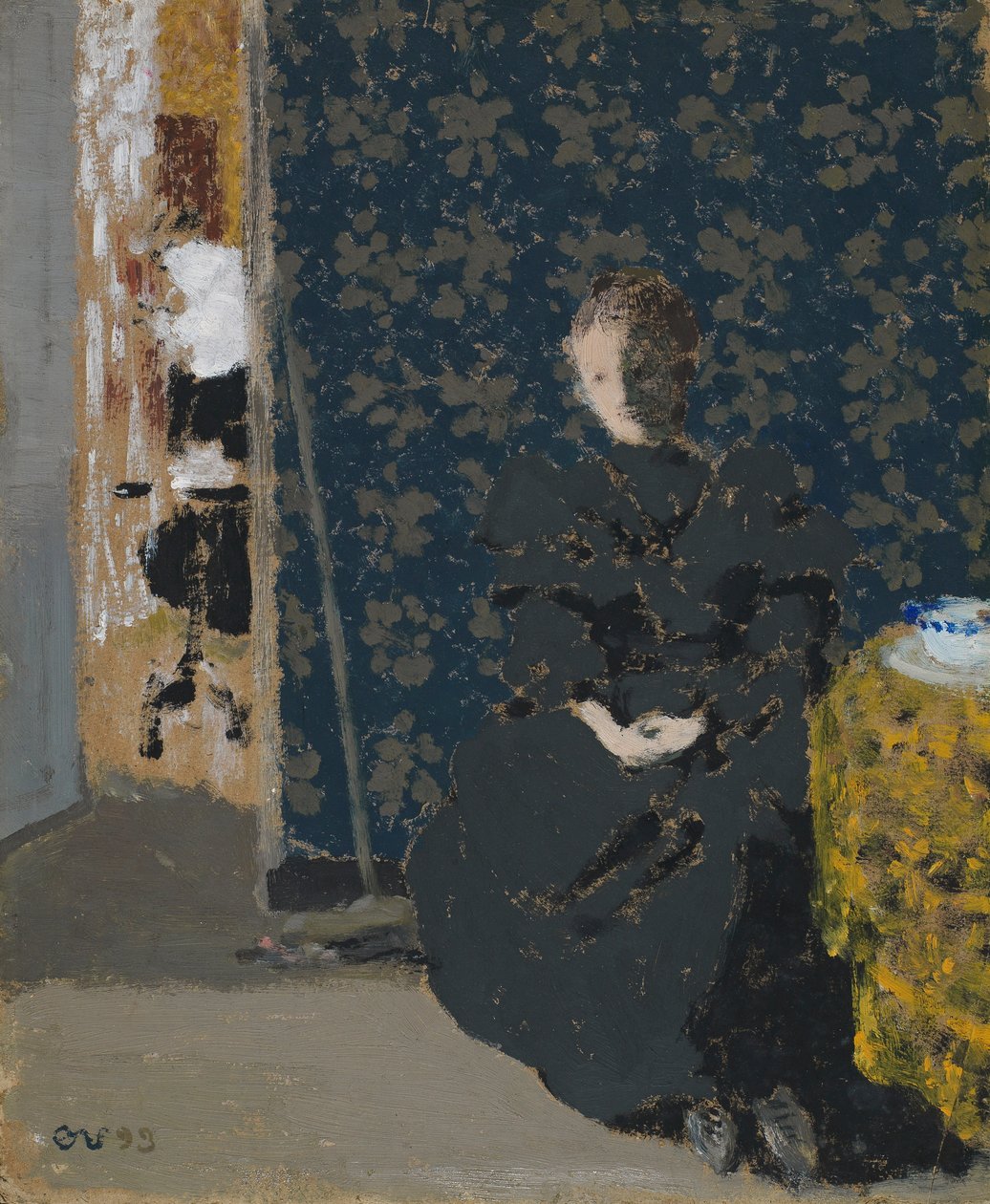 PD.1-1994 Sittande kvinna med en kopp kaffe, 1893 (valpsjuka på kartong) av Edouard Vuillard