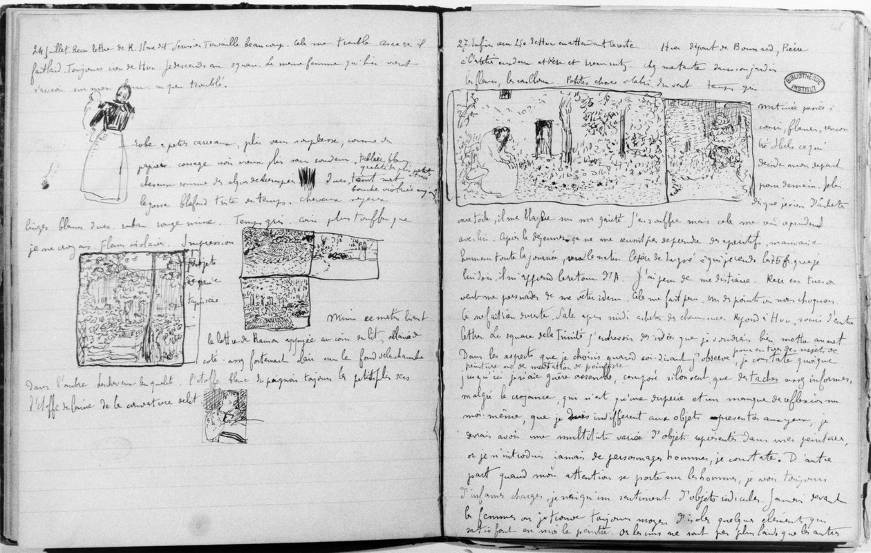 Sidor ur Edouard Vuillards dagbok, 1890-1940 (penna och bläck på linjerat papper) av Edouard Vuillard