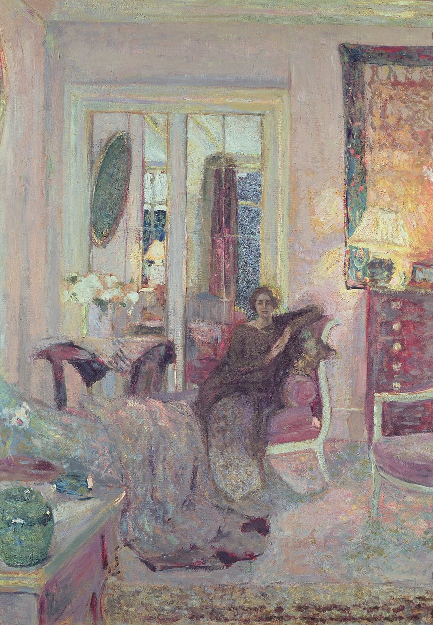 Porträtt av prinsessan Bibesco, ca 1920 (olja på kartong) av Edouard Vuillard