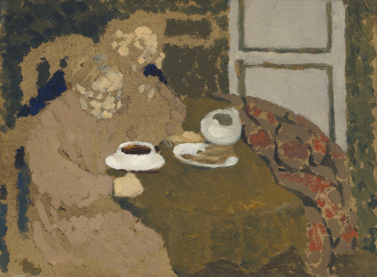 Två kvinnor som dricker kaffe, ca 1893 (olja på kartong) av Edouard Vuillard