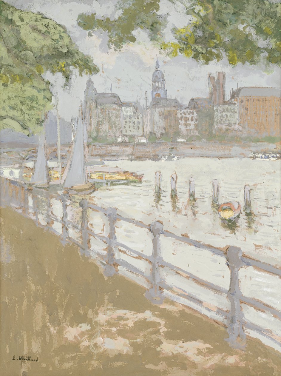 Utsikt över Binnenalster, 1913 (gouache på kartong) av Edouard Vuillard