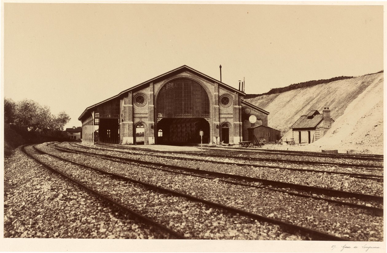 Longueau järnvägsstation,1855 (foto) av Edouard Denis Baldus