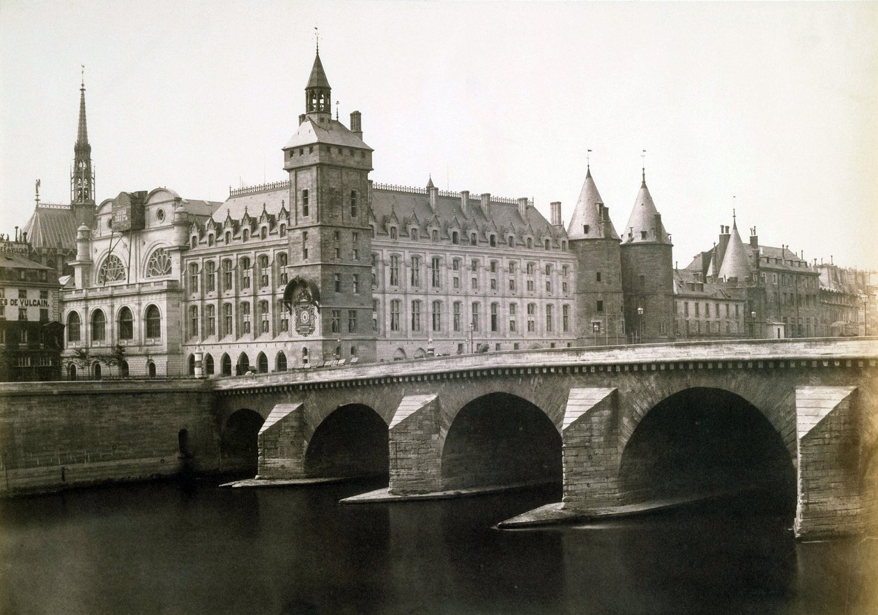 "Conciergerie" och "pont au Change", ca 1854 (foto) av Edouard Denis Baldus
