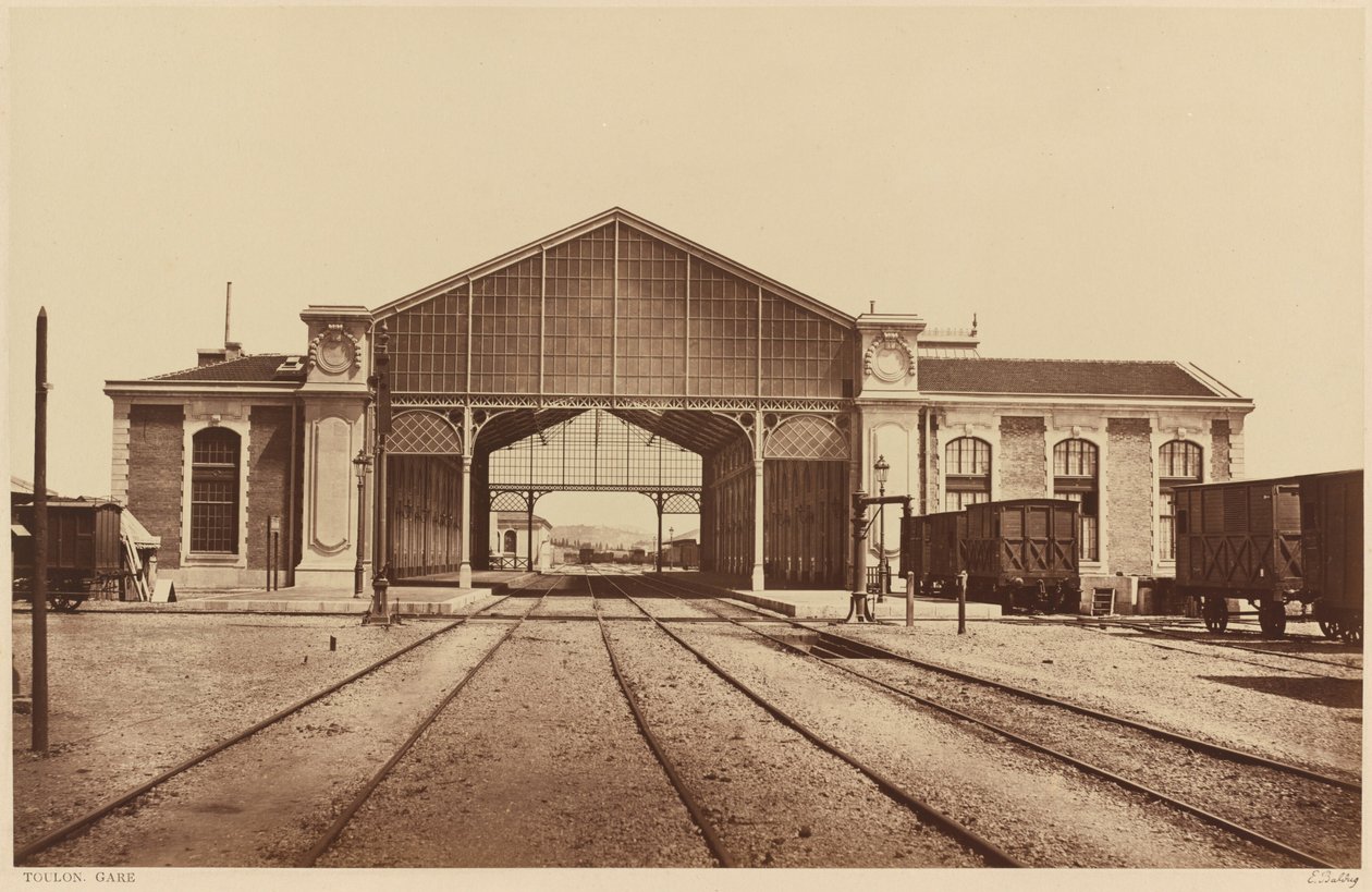 Toulon, Gare (Toulon, järnvägsstation),1861 eller senare (foto) av Edouard Denis Baldus
