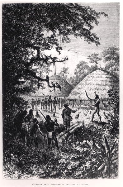 Yagouman Chief Rougouyenne Hunting the Devil, illustration från 