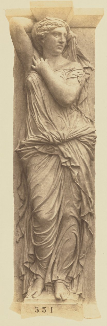 [Caryatid av Jules Cavelier, utsmyckning av Louvren, Paris] av Édouard Baldus