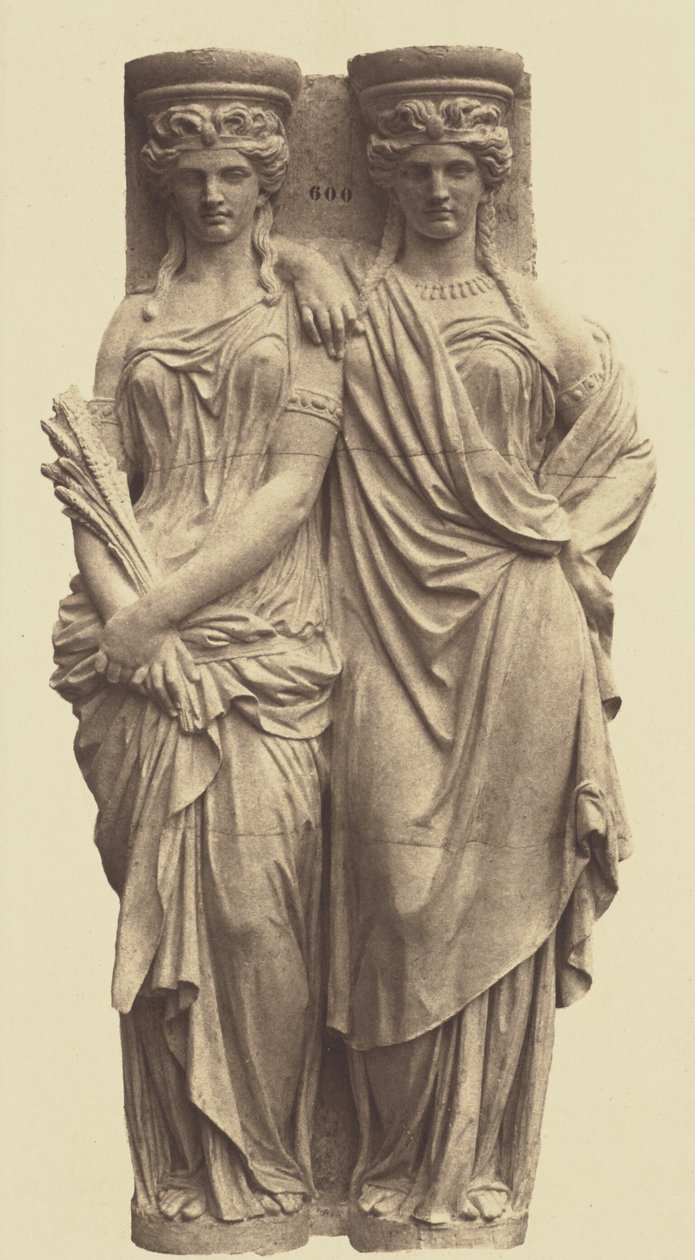 [Caryatider av Astyanax Bosio, utsmyckning av Louvren, Paris] av Édouard Baldus