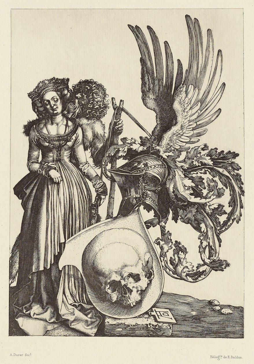 [Vapensköld med en dödskalle av Albrecht Dürer] av Édouard Baldus